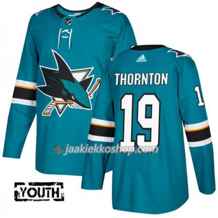 Lapsille NHL San Jose Sharks Pelipaita Joe Thornton 19 Adidas 2017-2018 Teal Authentic